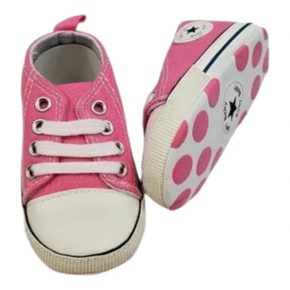 Infant size 5 Pink Soft Sole Baby Shoes, baby sneakers for infant girls - Picture 6 of 7